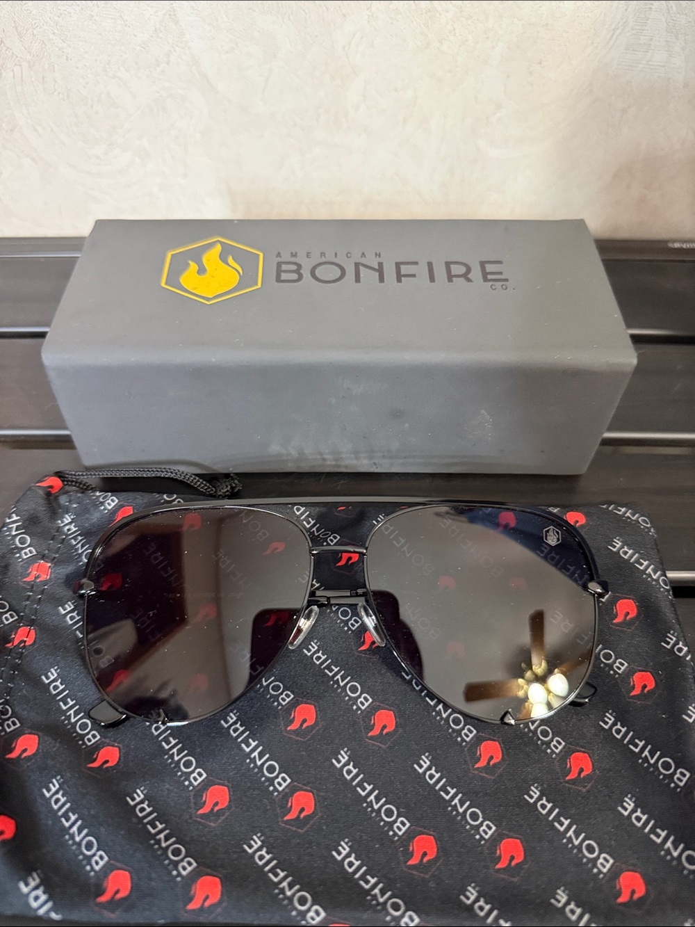 American Bonfire Jaden Aviator Sunglasses - Black Frame